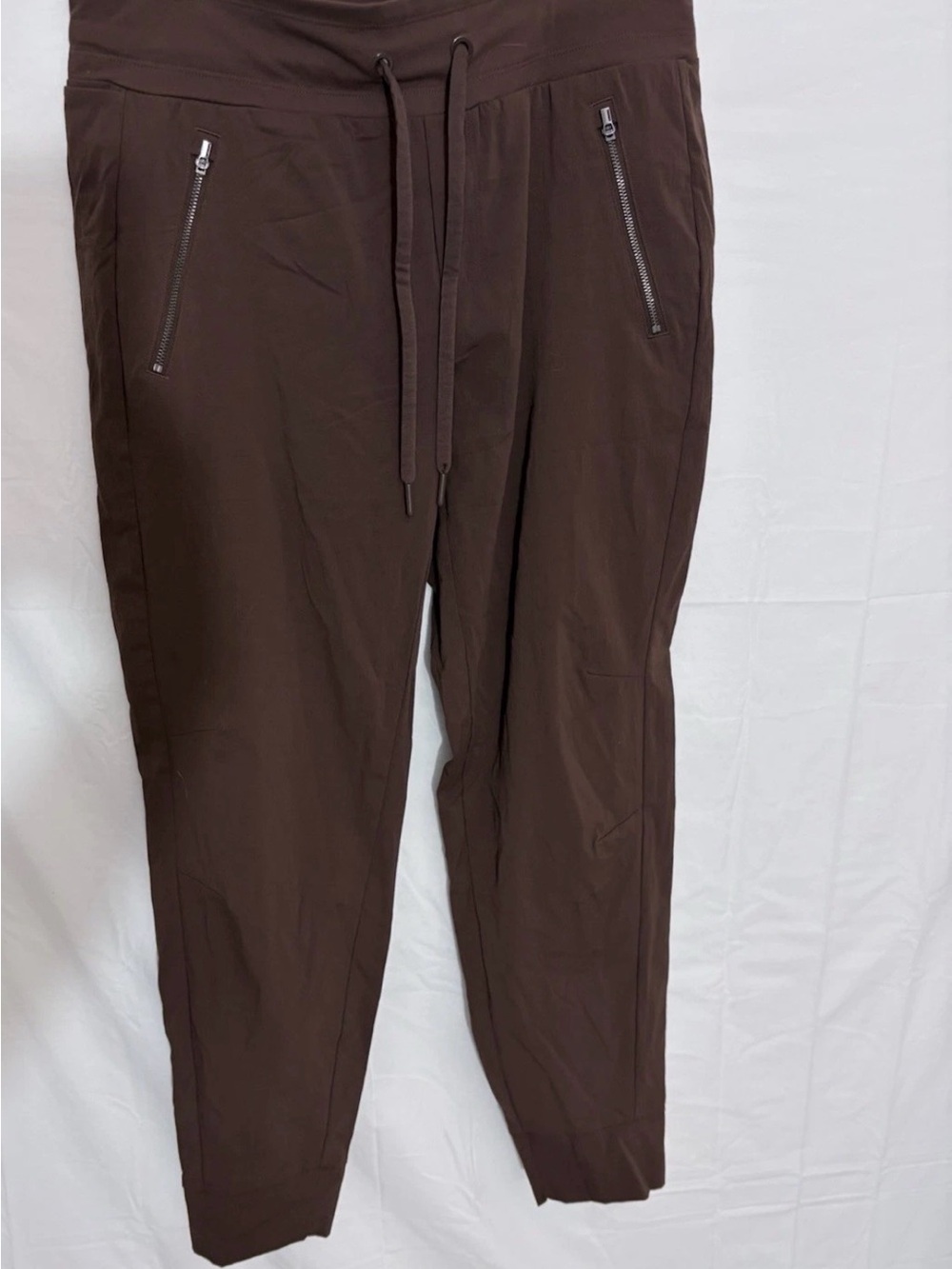 Athleta Brown Drawstring Zip-Pocket Joggers